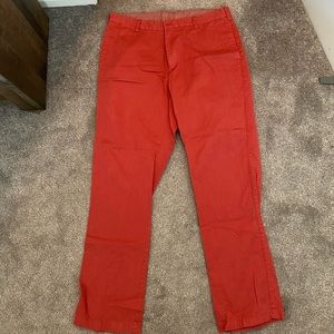 Men’s red chino pants waist 40. waist runs small. 34 length